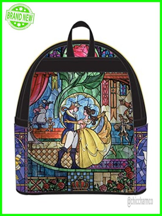 Faux Leather Belle Castle Mini Backpack Disney Licensed Adjustable Straps